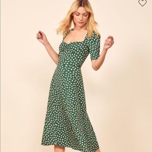 Reformation Matin green dress